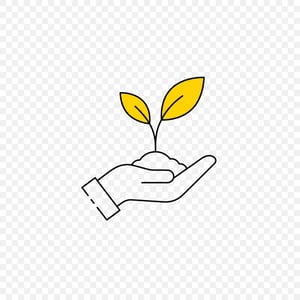 Sustainable branded merchandise leaf icon