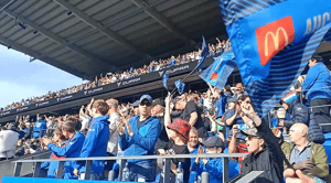 McDonalds Auckland FC flags at match