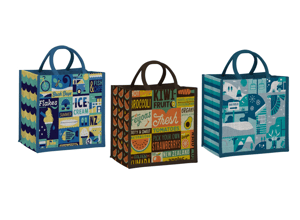 3 jute Woolworths shopping bags